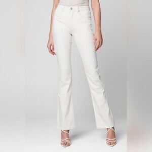 Blank NYC Women's Sz 27 White The Hoyt High-Rise Mini Flare Denim Jeans $98